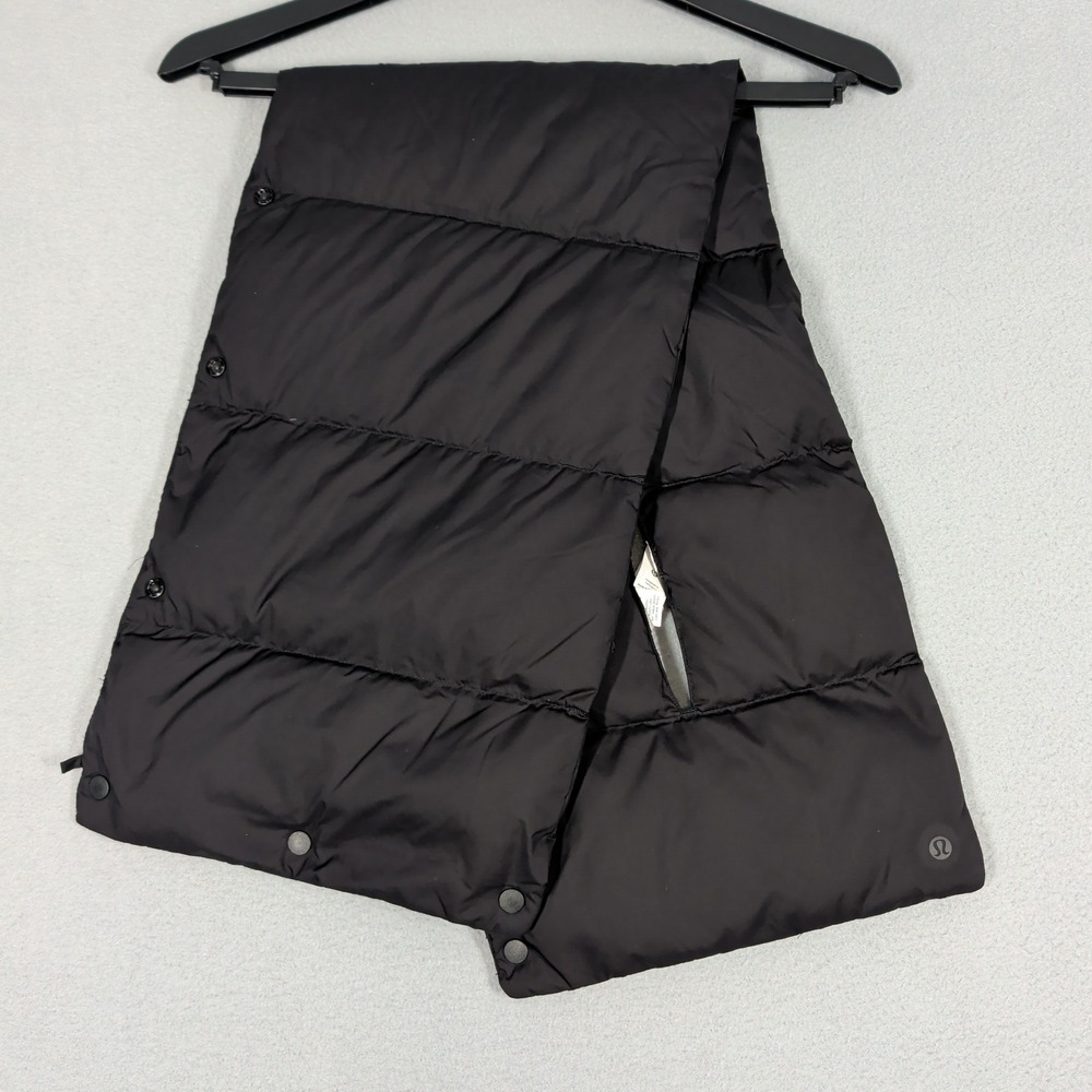 Lululemon Scarf Womens OS Black Wunder Puff Scarf Puffer Down Quilted Snap Warm
